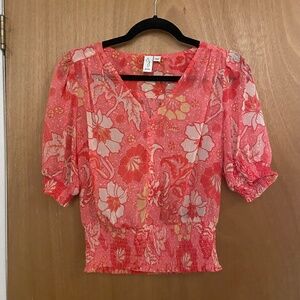 Joie Puff Sleeve Smocked Top